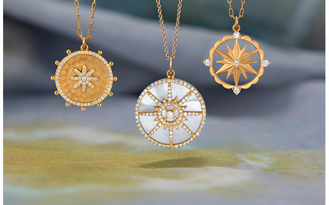 Gold and Diamond Medallion Necklaces