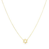 Petite Star of David Necklace, 14K Yellow Gold