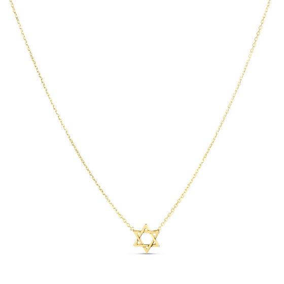 Petite Star of David Necklace, 14K Yellow Gold