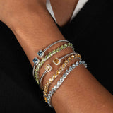 Twist Design Cuff with Turqouise Ends, Sterling Silver