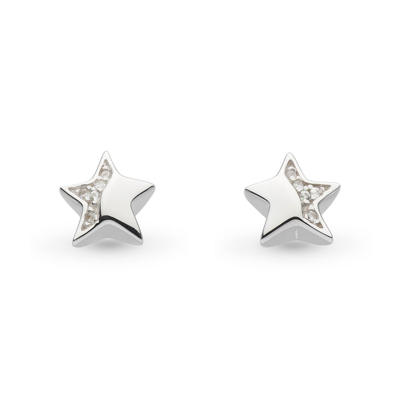Miniature Star Pavé CZ Stud Earrings, Sterling Silver
