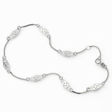 Fancy Link Ankle Bracelet, 14K White Gold