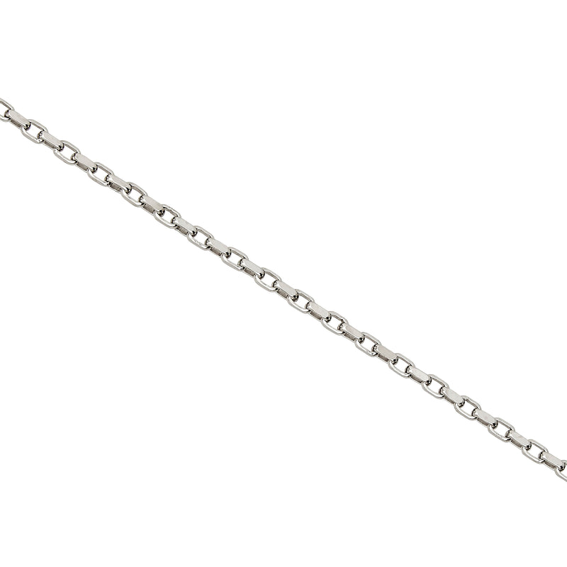 Oval Links Ankle Bracelet, Sterling Silver