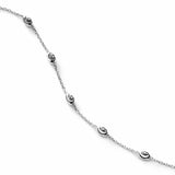 Faceted Bead Ankle Bracelet, Sterling Silver