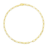 Paperclip Chain Ankle Bracelet, 14K Yellow Gold