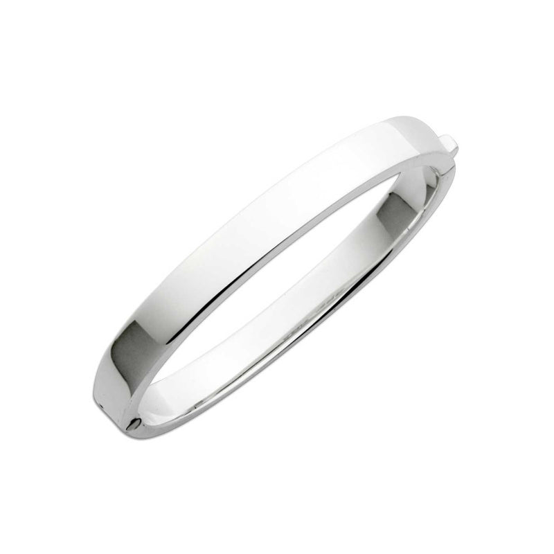 Oval Bangle Bracelet, Sterling Silver