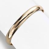 Plus Size Shiny Dome Bangle Bracelet, 14K Yellow Gold
