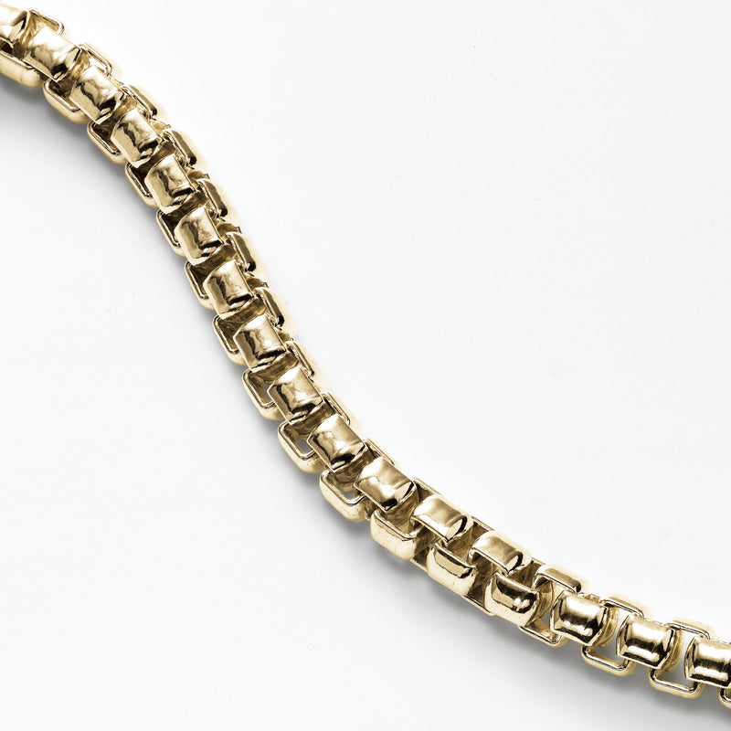 Rounded Box Link Necklace, 20 Inches, 14K Yellow Gold