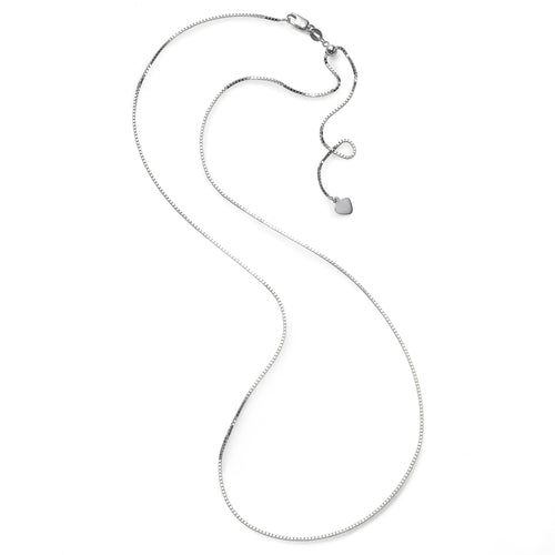 Adjustable Chain, 14K White Gold, 22 Inches at Longest