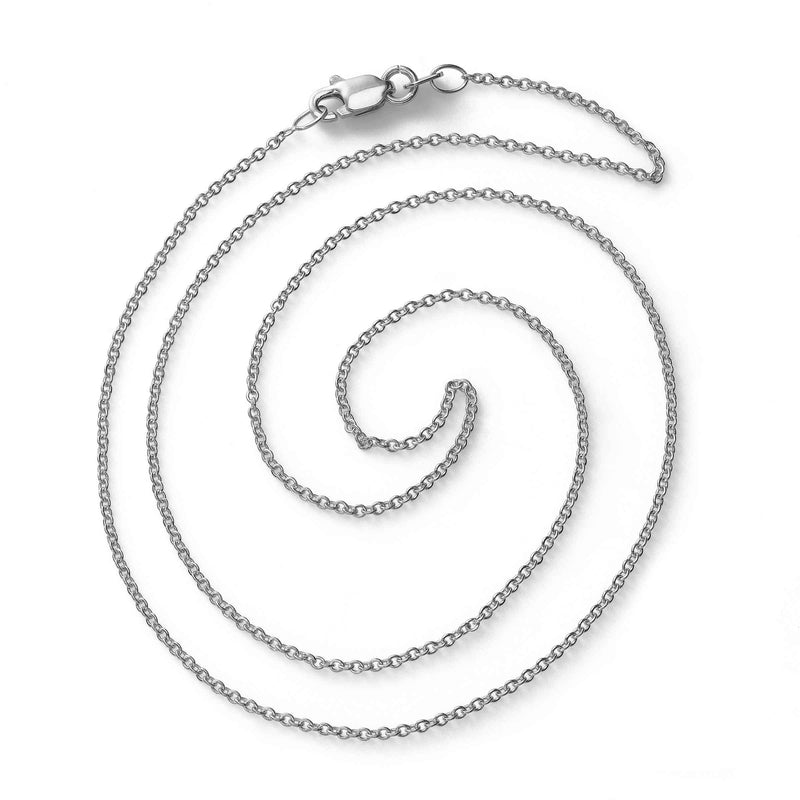 Cable Chain, 18 Inches, 18K White Gold