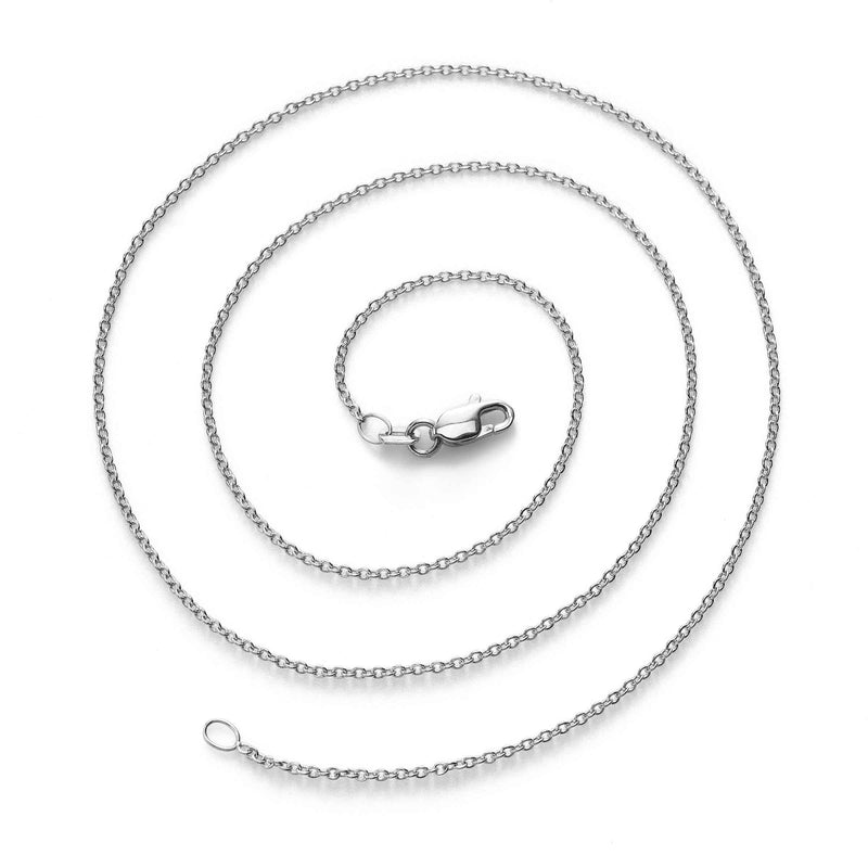 Cable Chain, 18 Inches, 18K White Gold