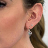 Vintage Style Emerald and Diamond Earrings, 14K Yellow Gold