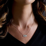 Vintage Style Diamond Center Necklace, 14K White Gold