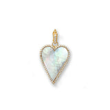 Paperclip Chain with Removable Mother of Pearl Heart, 14K Yellow Gold