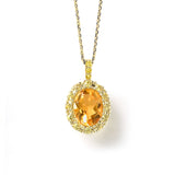 Citrine and Yellow Sapphire Pendant, 14K Yellow Gold