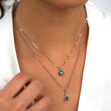 Ruby and Diamond Drop Pendant, 14K White Gold