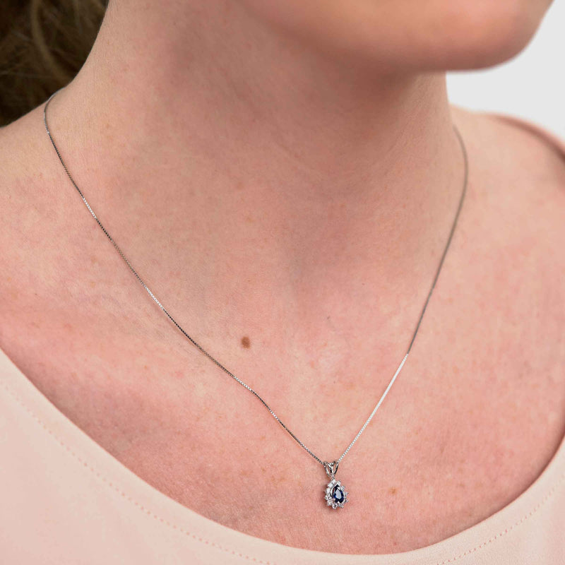 Oval Ruby and Diamond Pendant, 14K White Gold