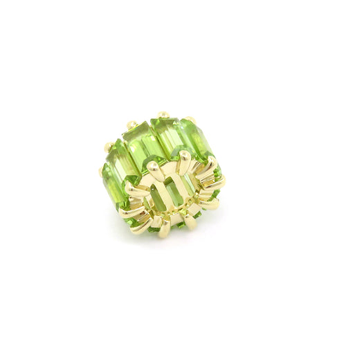 Baguette Peridot Rondelle Charm, 14K Yellow Gold