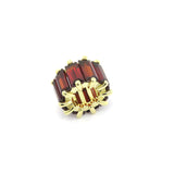 Baguette Garnet Rondelle Charm, 14K Yellow Gold