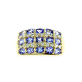 Bold Tanzanite and Diamond Ring, 14K Yellow Gold