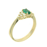 Oval Emerald and Diamond Ring, 14K Yellow Gold