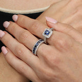 Blue Sapphire and Diamond Ring, 14K White Gold