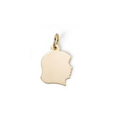 Girl's Head Charm, 14K Yellow Gold