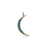 Turquoise New Moon Charm, 14K Yellow Gold