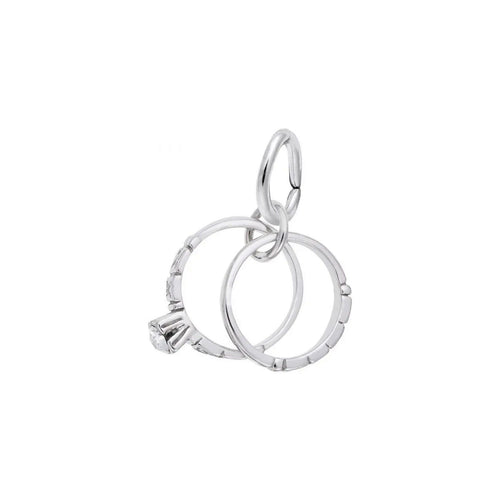 Wedding Rings Charm, Sterling Silver