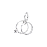 Wedding Rings Charm, Sterling Silver