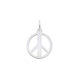 Peace Symbol Charm, Sterling Silver