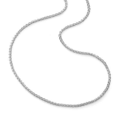 Wheat Chain, 24 Inches, 14K White Gold