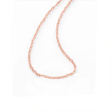 Lightweight Diamond Cut Rope Chain, 18 Inches, 14K Rose Gold