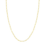 Elongated Link Chain Necklace, 18 Inches, 14K Yellow Gold