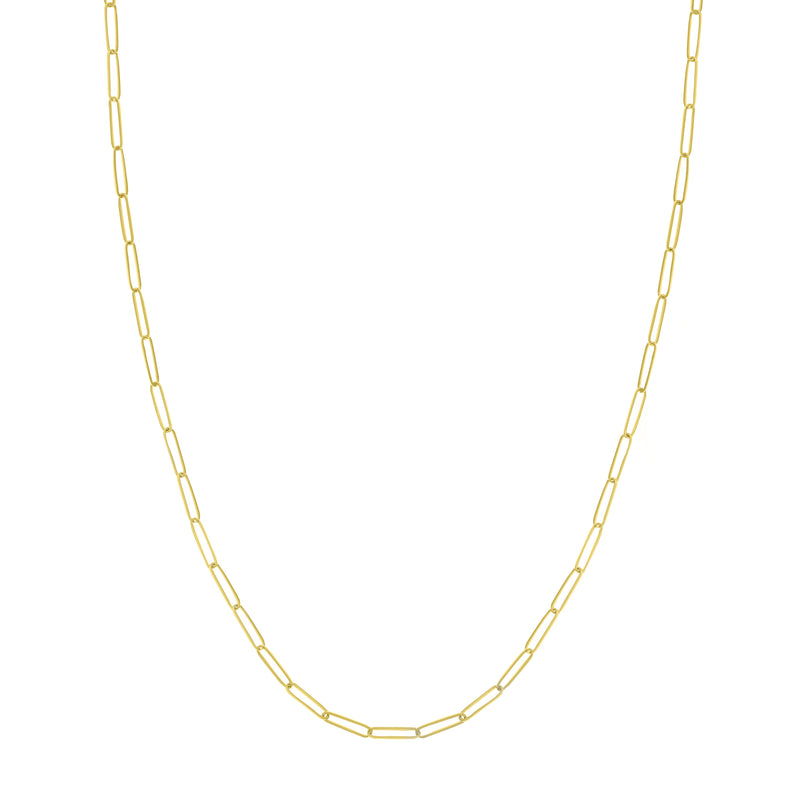 Elongated Link Chain Necklace, 18 Inches, 14K Yellow Gold