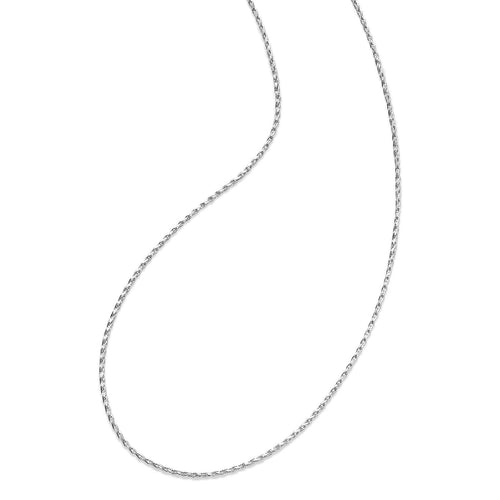 Thin Parisian Wheat Chain, 18 Inches, 14K White Gold
