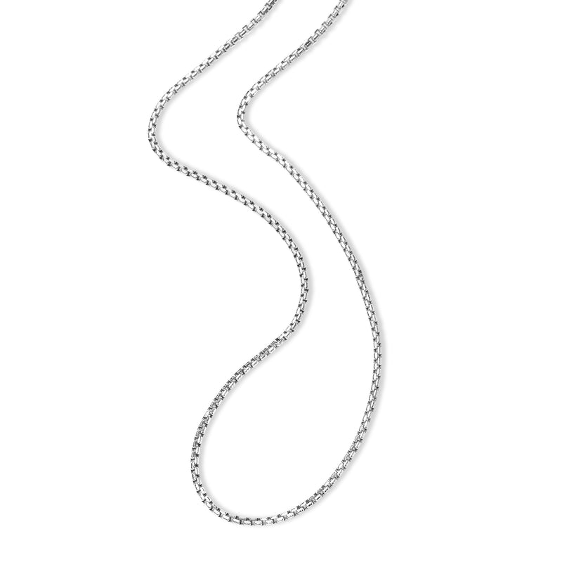 Box Chain Necklace, 22 Inches, 14K White Gold