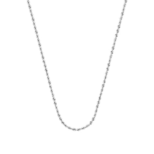 Adjustable Rope Chain, 30 Inches, Sterling Silver