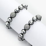 Crystal Beaded Drawstring Bracelet, Sterling Silver, by Tai