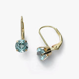 Blue Topaz Leverback Earring, 14K Yellow Gold