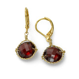 Garnet Drop Earrings, 14 Karat Gold Filled, by Misha of NY