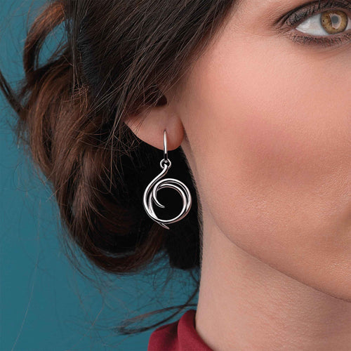 Helix Wrap Drop Earrings, Sterling Silver