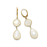 Moonstone Dangle Earrings, 14K Yellow Gold