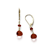 Garnet Dangle Earrings, 14K Yellow Gold