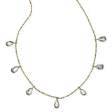 Pear Shaped CZ Drop Necklace, 18 Inches, 14K Yellow Gold