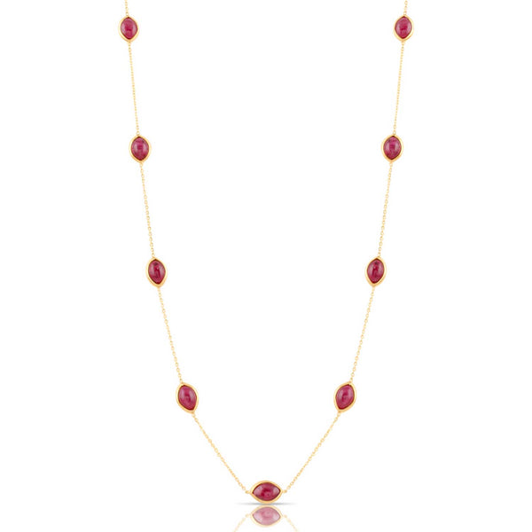 Ruby Station Necklace, 17.50 Inches, 18K Yellow Gold | Gemstone Jewelry ...