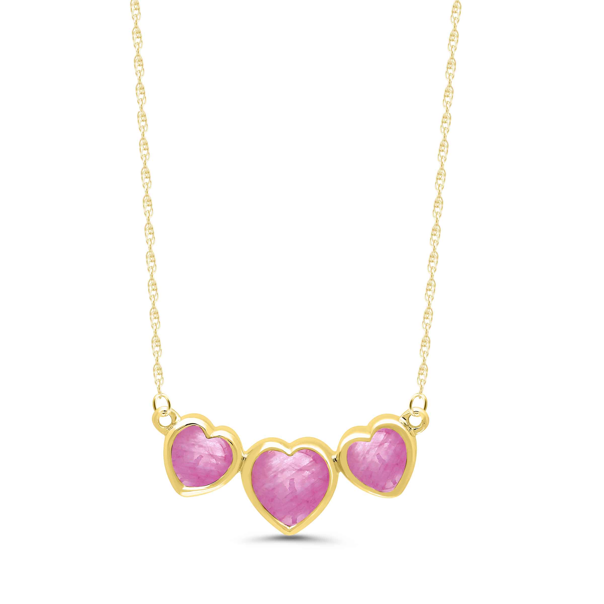 [LLOYD] 韓国☆14K☆Double heart pink sapphire Necklace Toi Et Moi Pink Sapphire Heart Necklace 14K | LeMel – LeMel