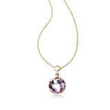 Bezel Set Faceted Amethyst Pendant, 14K Yellow Gold