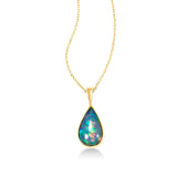 Pear Shape Ethiopian Opal Pendant, 22K Yellow Gold