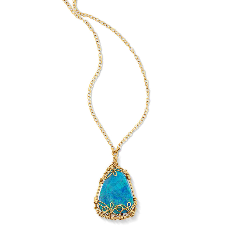 Boulder Opal Framed Pendant, 14K Gold Filled